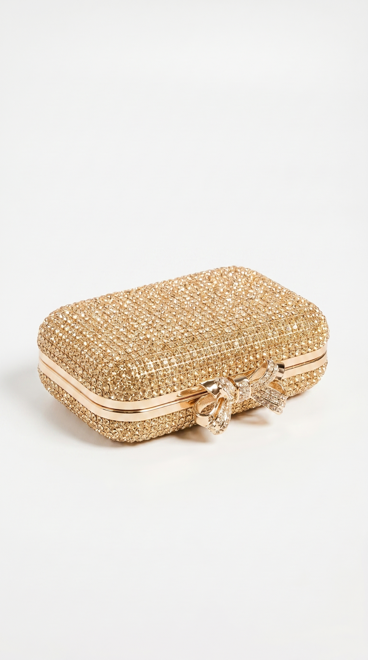 CLUTCH DE LAZO CON CRISTALES DORADO