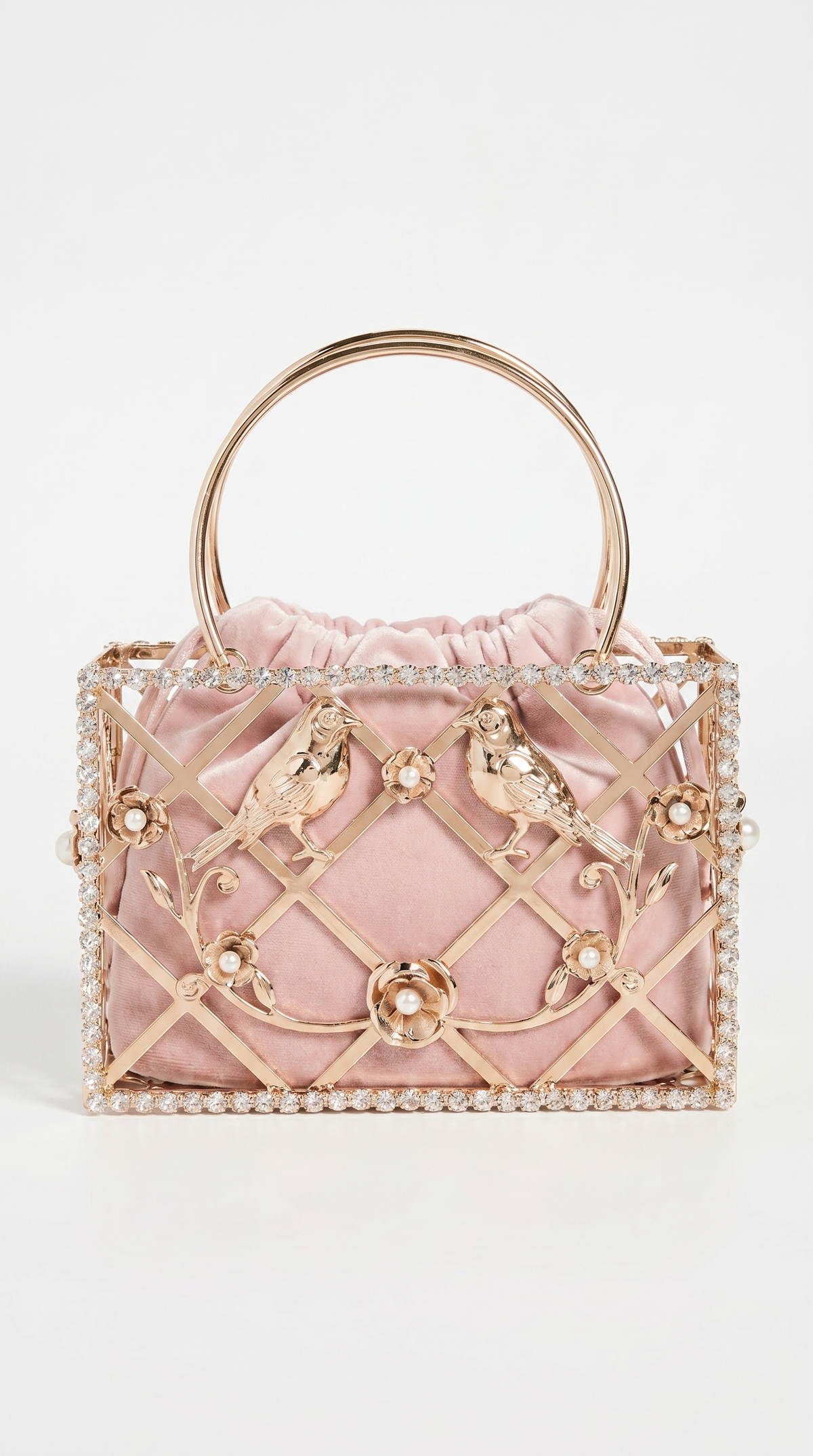 BOLSO JAULA DE CRISTAL ROSA