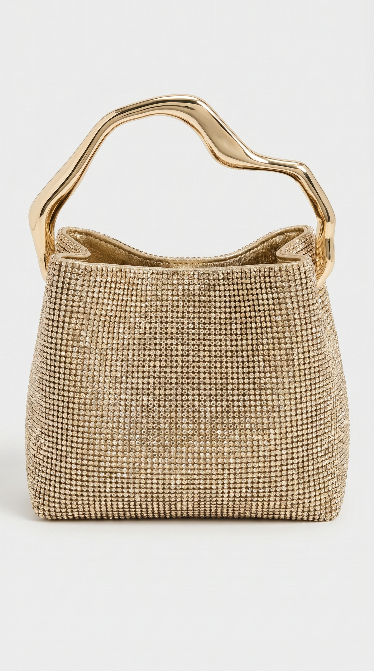 BOLSO DE MALLA DE CRISTALES DORADO
