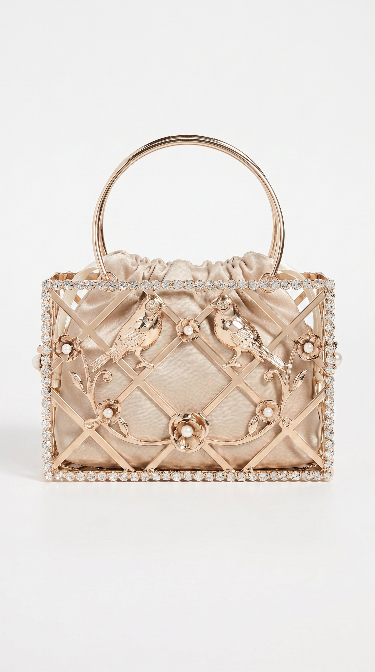 BOLSO JAULA DE CRISTAL BEIGE