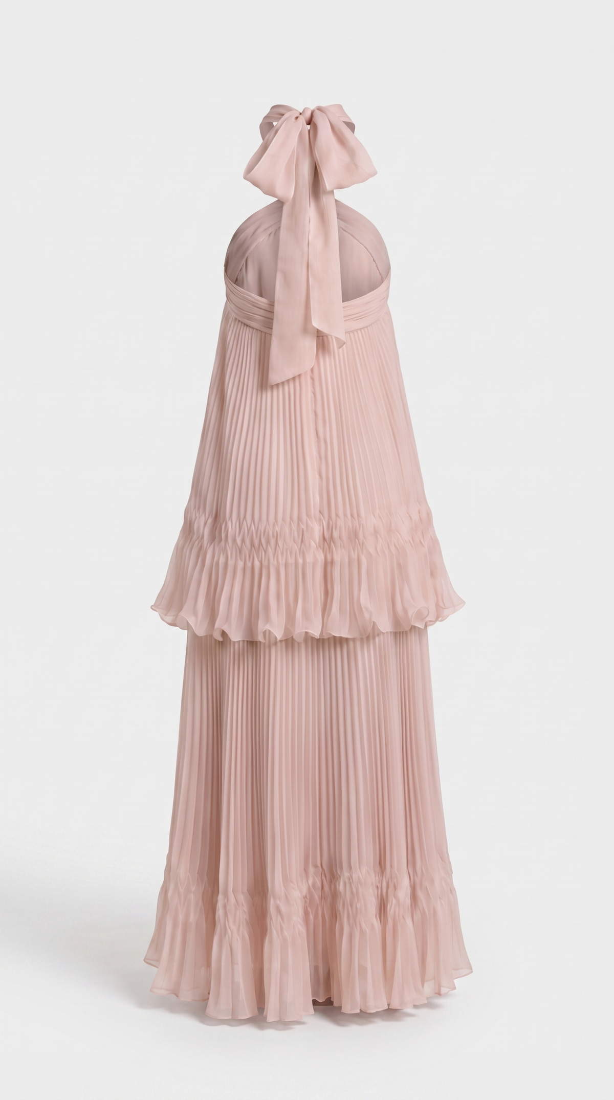 VESTIDO DE GALA HALTER PLISADO
