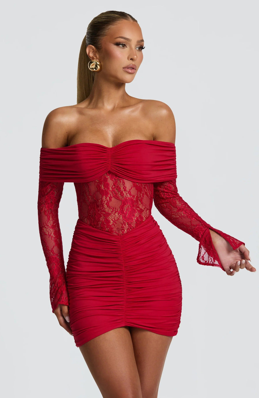 Ocean Kiss Mini vestido en rojo
