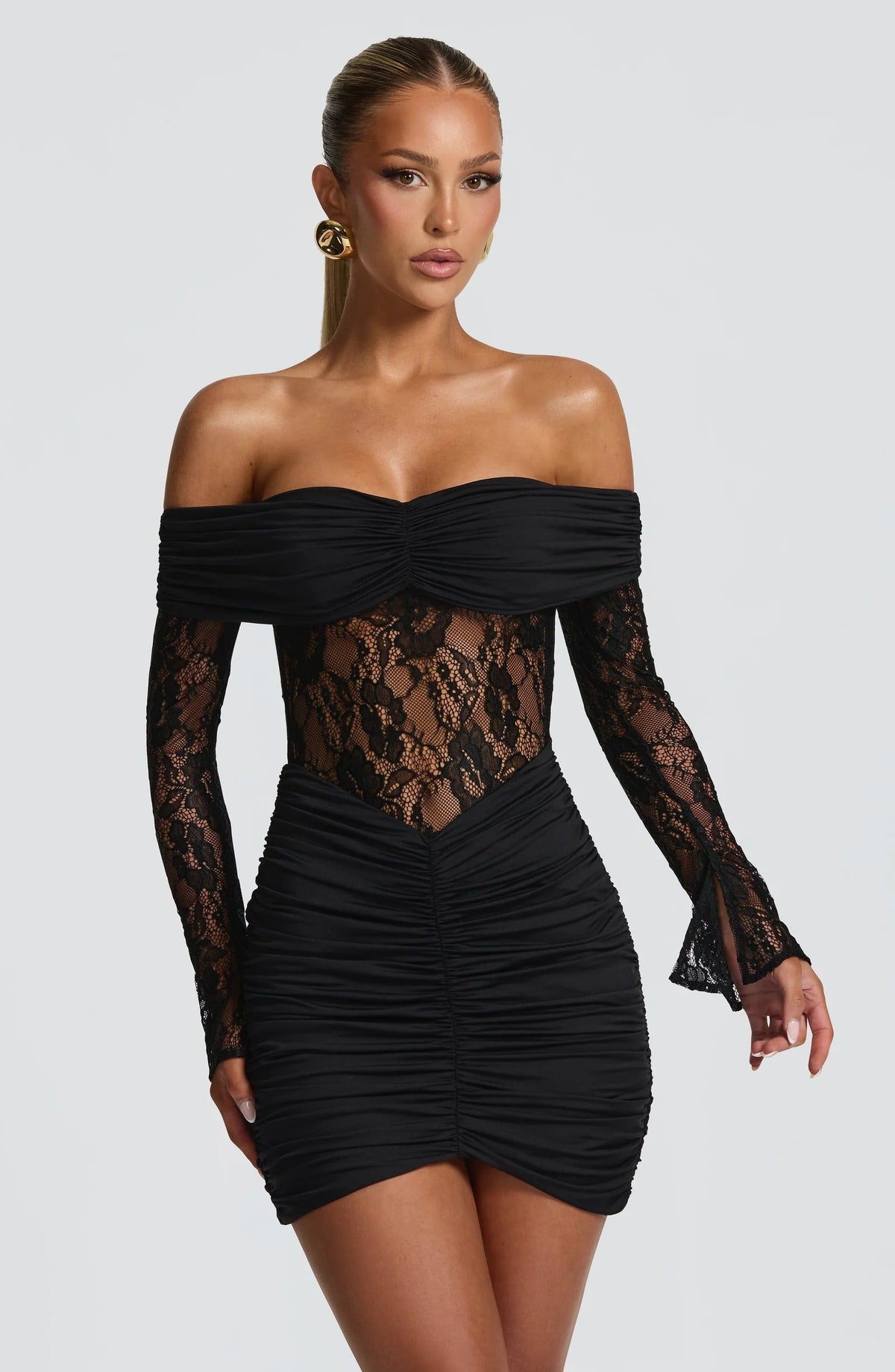 Ocean Kiss Mini vestido en negro