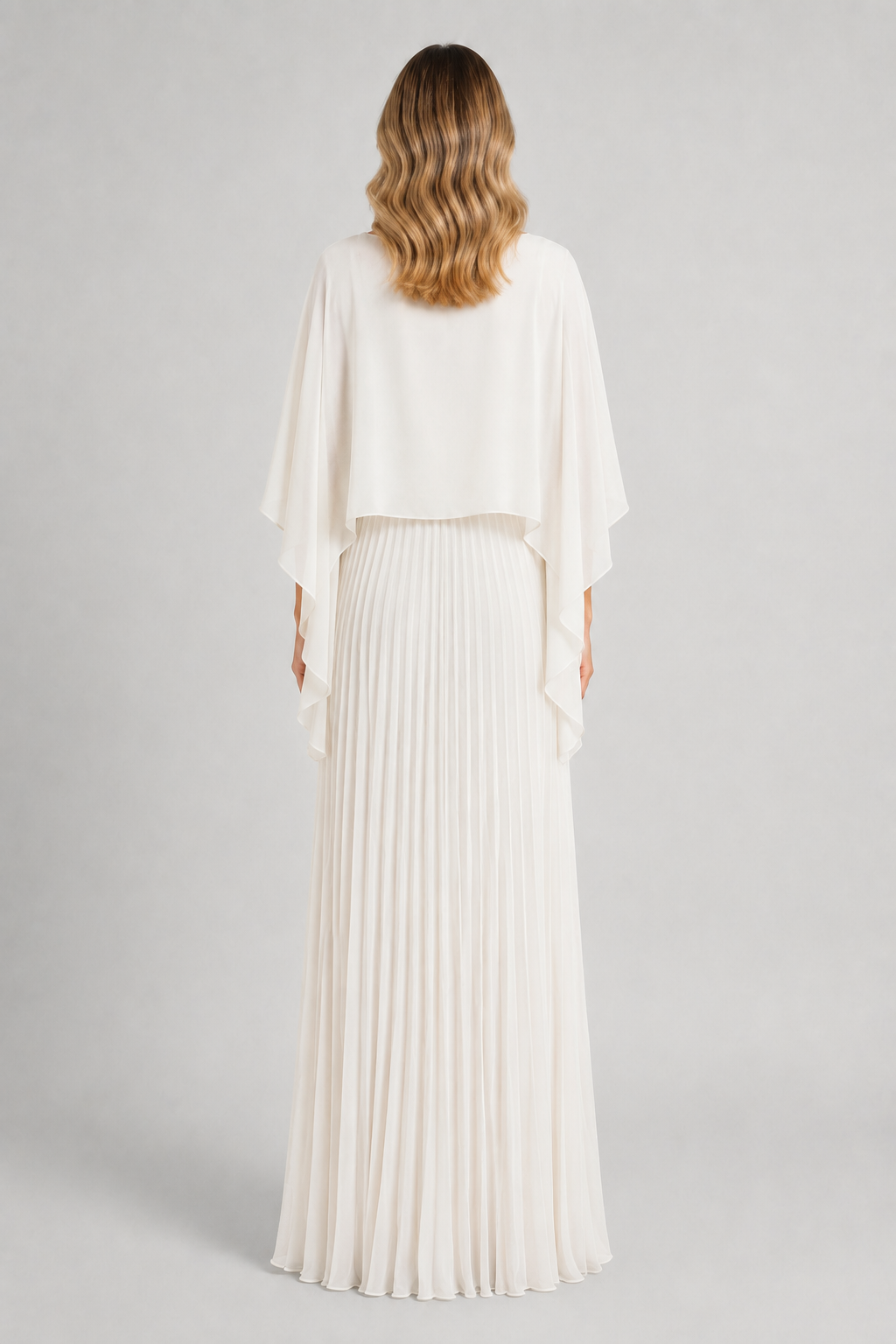 VESTIDO MAXI DE MANGA MURCIELAGO BLANCO