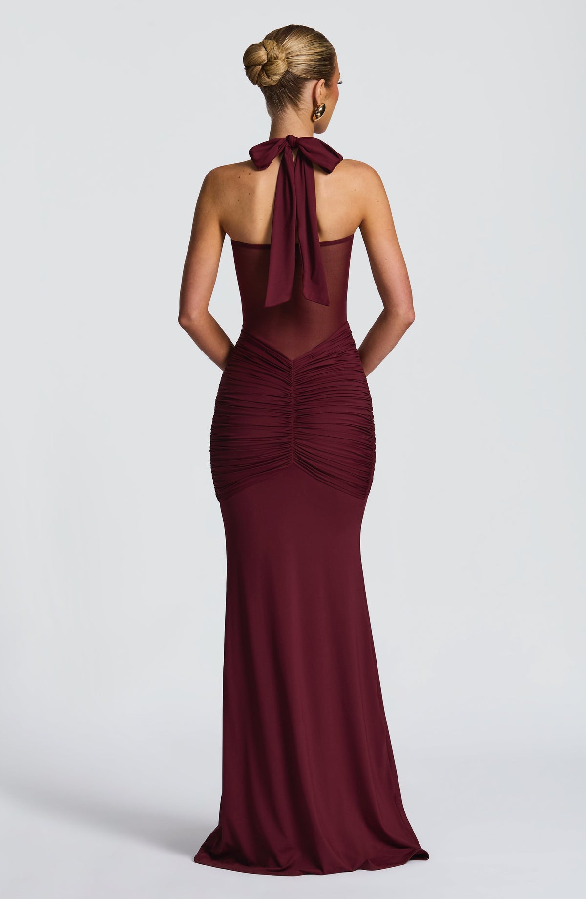 VESTIDO LARGO HALTER CEREZA
